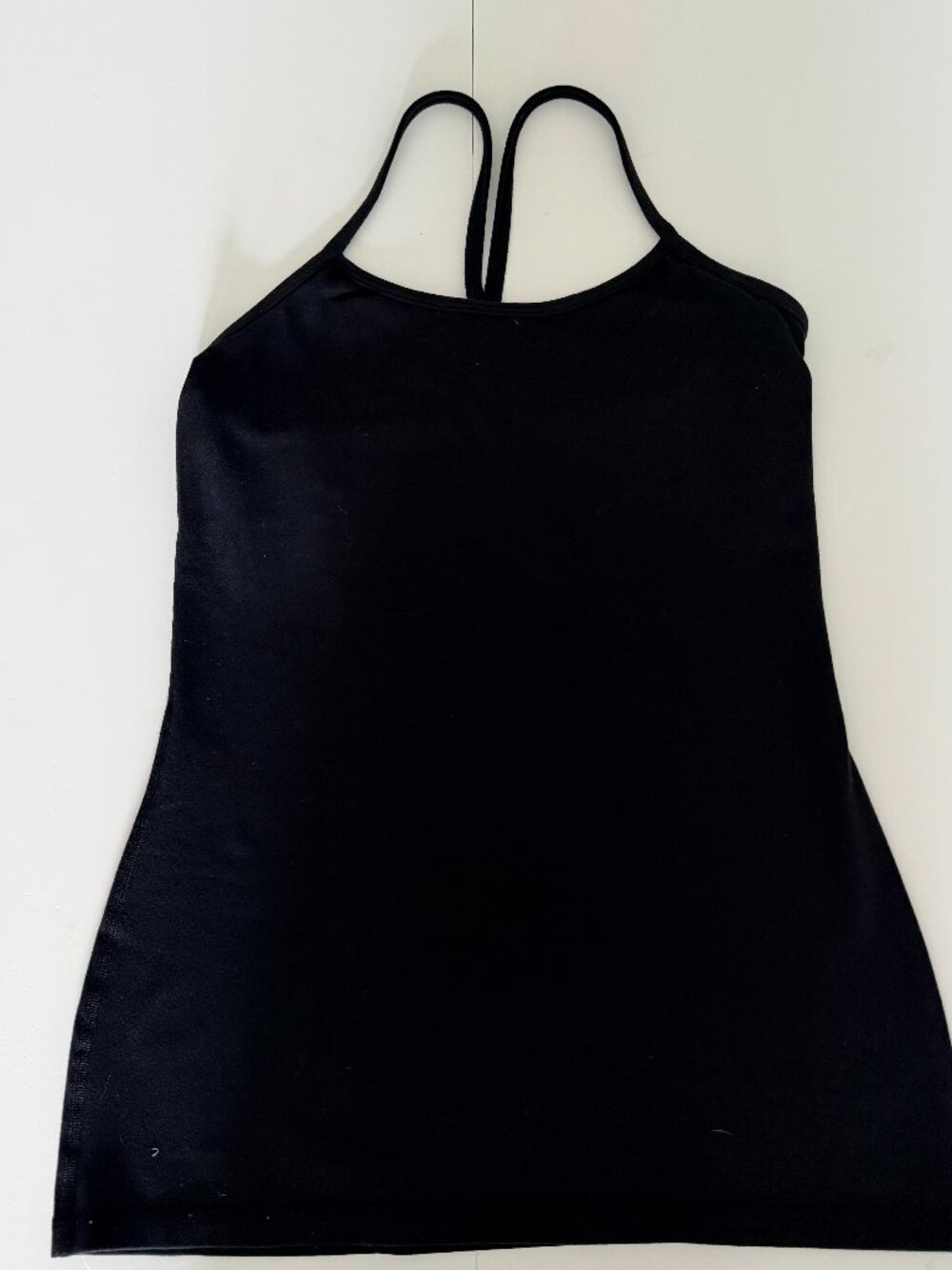 Lululemon Womens Black Power Y-Tank Strappy Top Size 6 Activewear Yoga/pilates